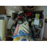 Box of Meccano parts,