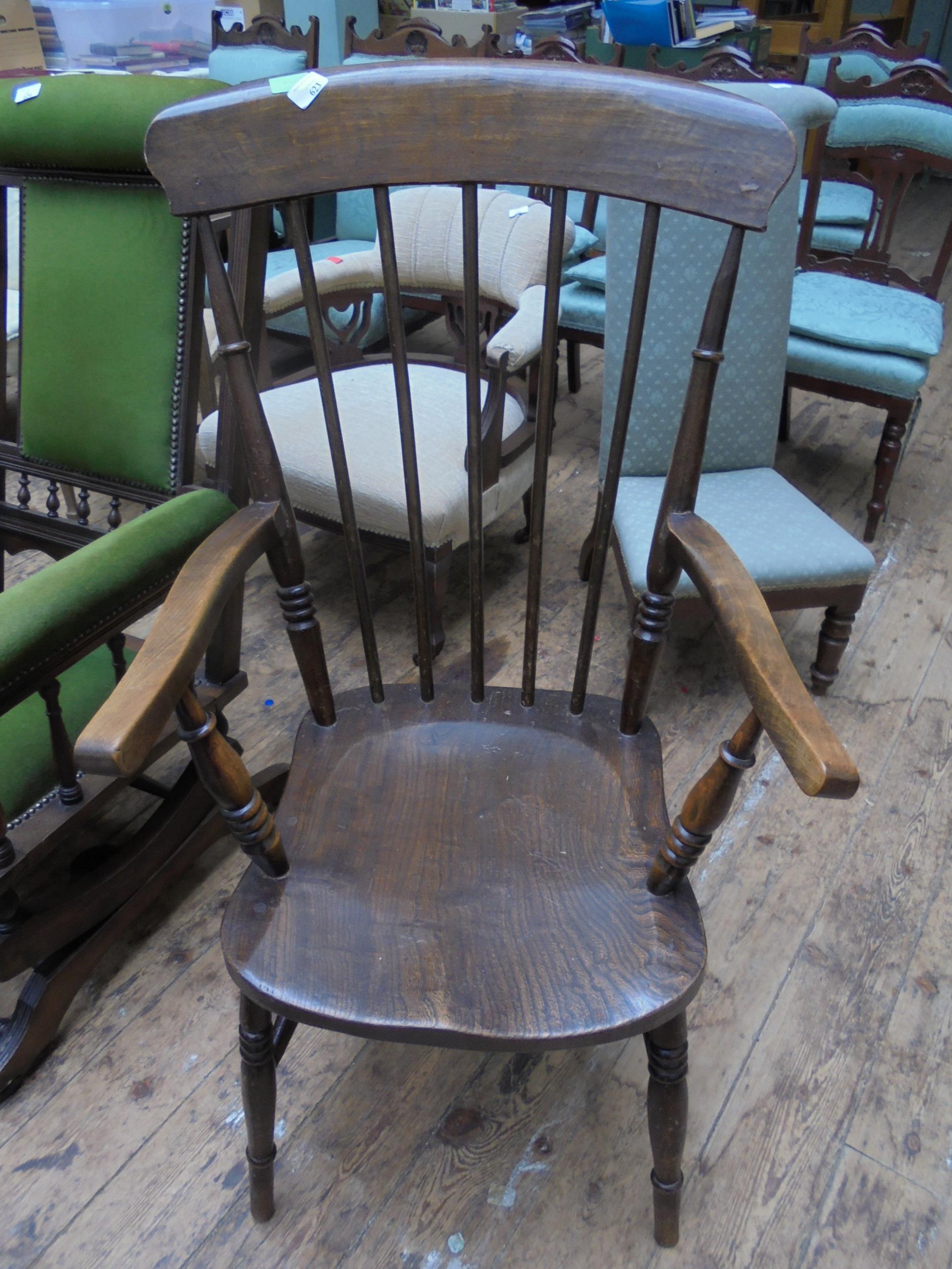 Spindled Windsor chair on turned legs