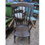 Spindled Windsor chair on turned legs