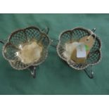 Pair of silver sweetmeat dishes,