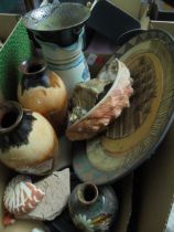 Collection of marked pottery, matching vases,