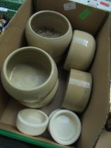 Selection of pottery animal feeders (9 in total)