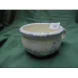 Early blue and white vomit bowl with handle,