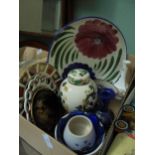 Mixed lot of glass and china including Royal Crown Derby plate,