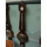 Banjo style barometer with thermometer and balance