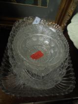 Set of 4 well proportioned cut glass dishes