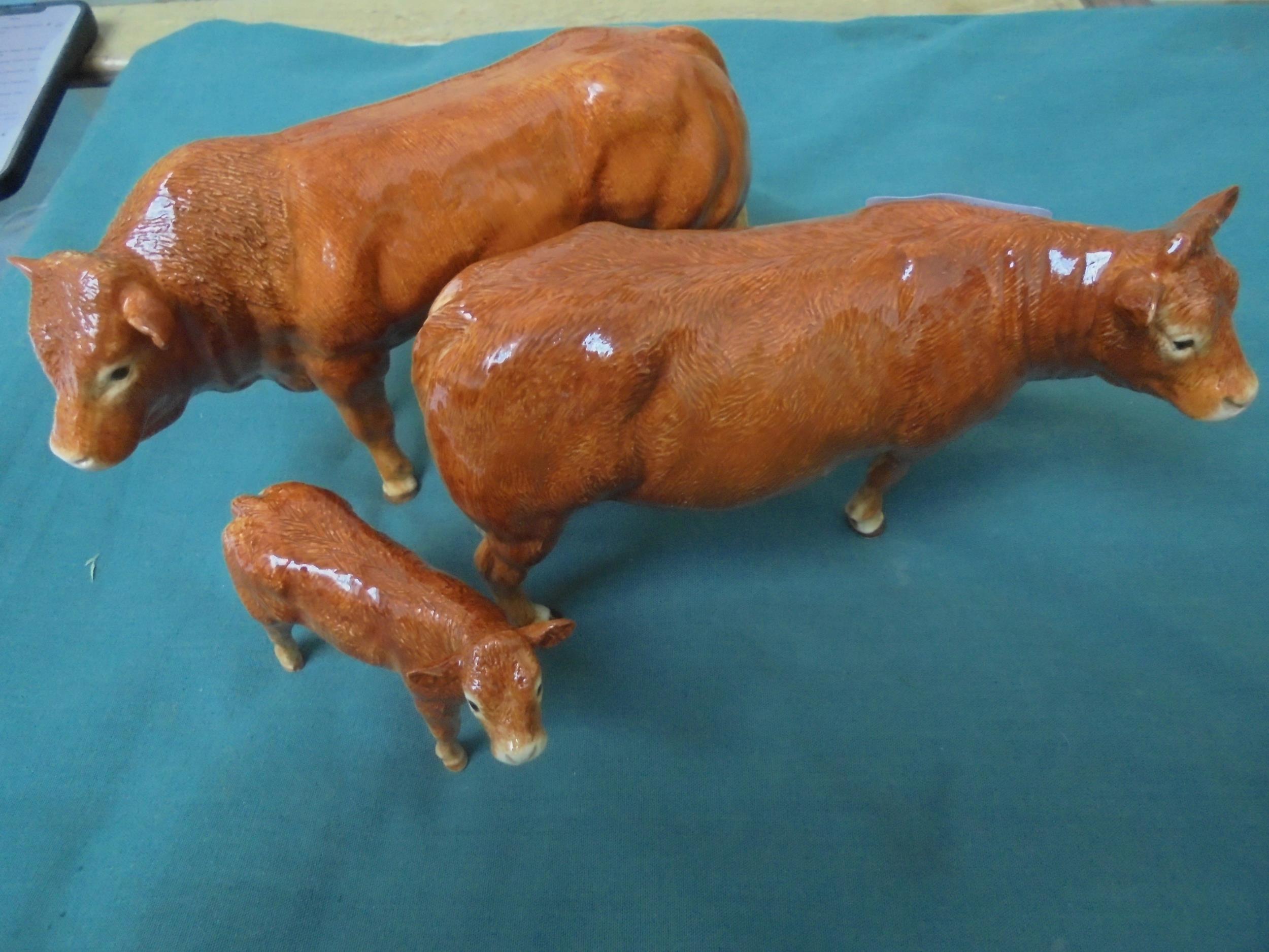 Beswick style Cows with Calf