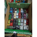 Collection of unboxed Matchbox style toys with wheels,