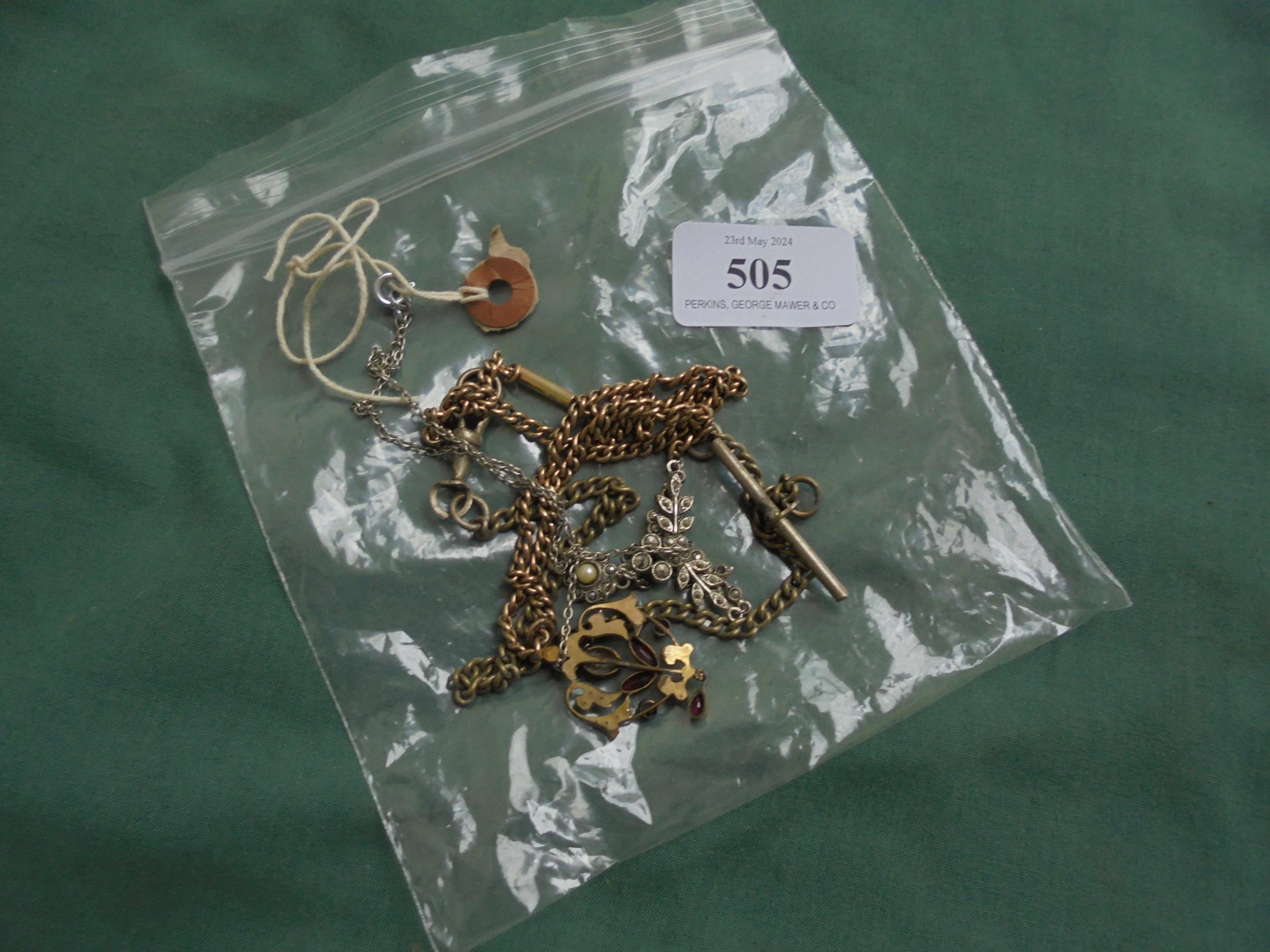 Bag containing Edwardian necklace,