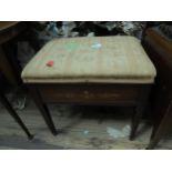 Edwardian decorative style piano stool with padded lid