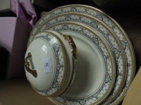 3 meat serving plates and matching tureen marked Imperial Porcelain,