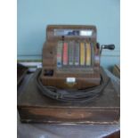 Interesting large heavy metal vintage cash register entitled "National"