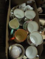 Small selection of coffee cups by Royal Worcester, 2 decorative plates,