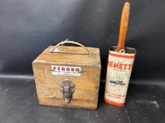 A Ferodo brake tester in wooden case together with a Nenette car duster