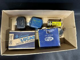 An autojumbler's lot of regulators inc. Lucas Motorcraft etc.