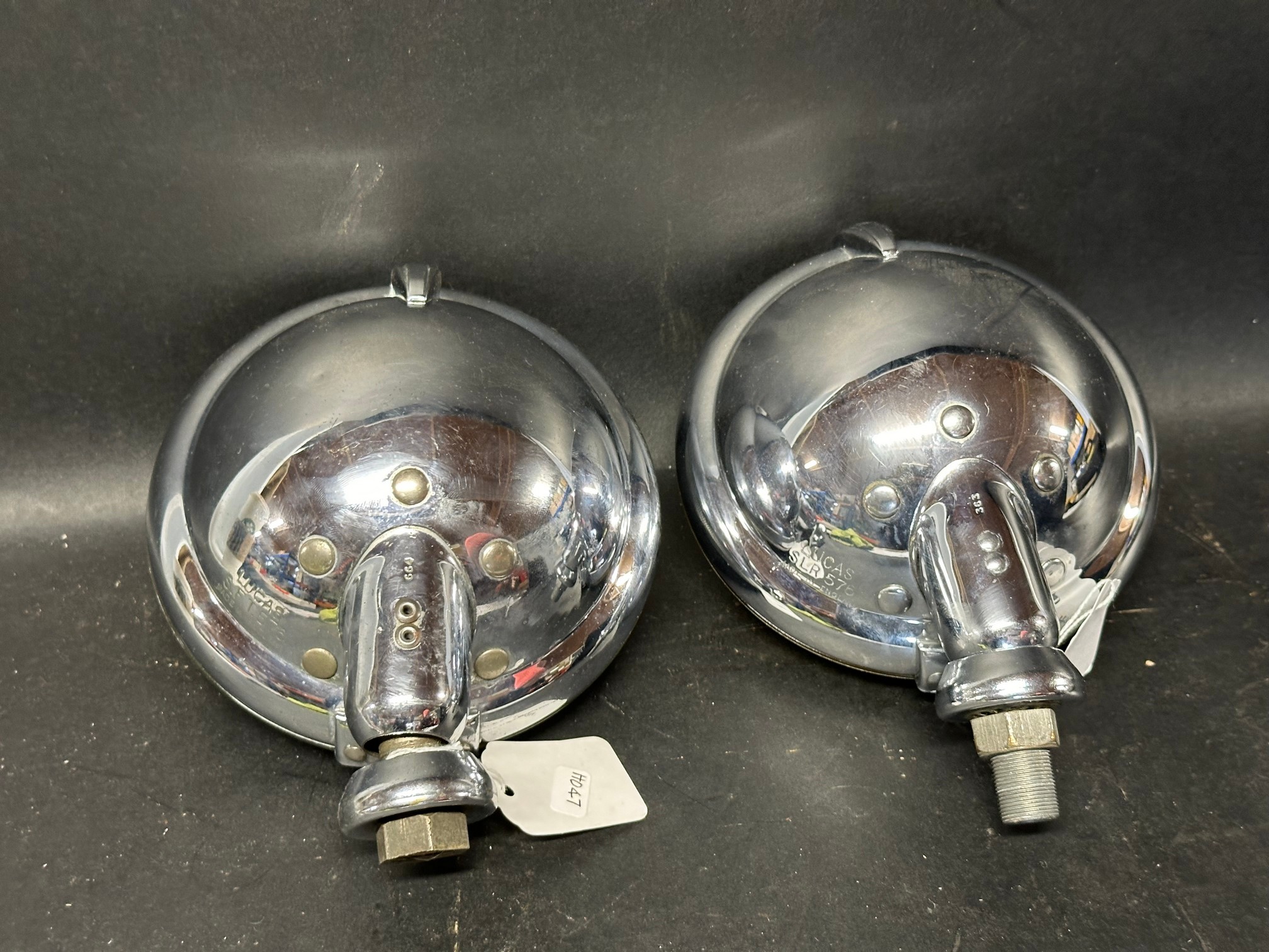A pair of Lucas 576 lamps (spot and fog) with brackets. - Image 2 of 6