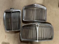 Three radiator grilles: Rover, MG, Vanden Plas.