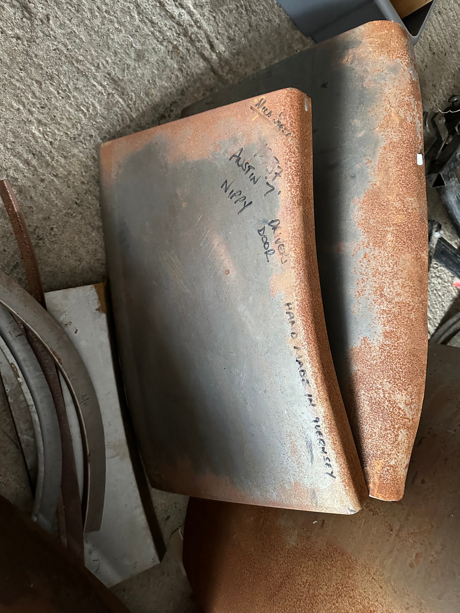 Two Austin 7 Nippy doors, two wings, a boot lid and timber work. - Image 5 of 5