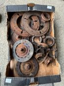 A tray of Austin Seven clutch parts.