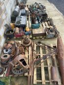 Eight pallets of Ford Model T parts inc. a Field Marshall Series 1 tractor exhaust, fuel tanks etc.