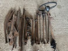 A selection of axle and suspension components and steering column to suit vintage cars, believed