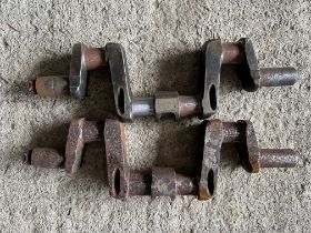 Two crankshafts, one stamped 123989 the other 130631, presumed Austin 7.