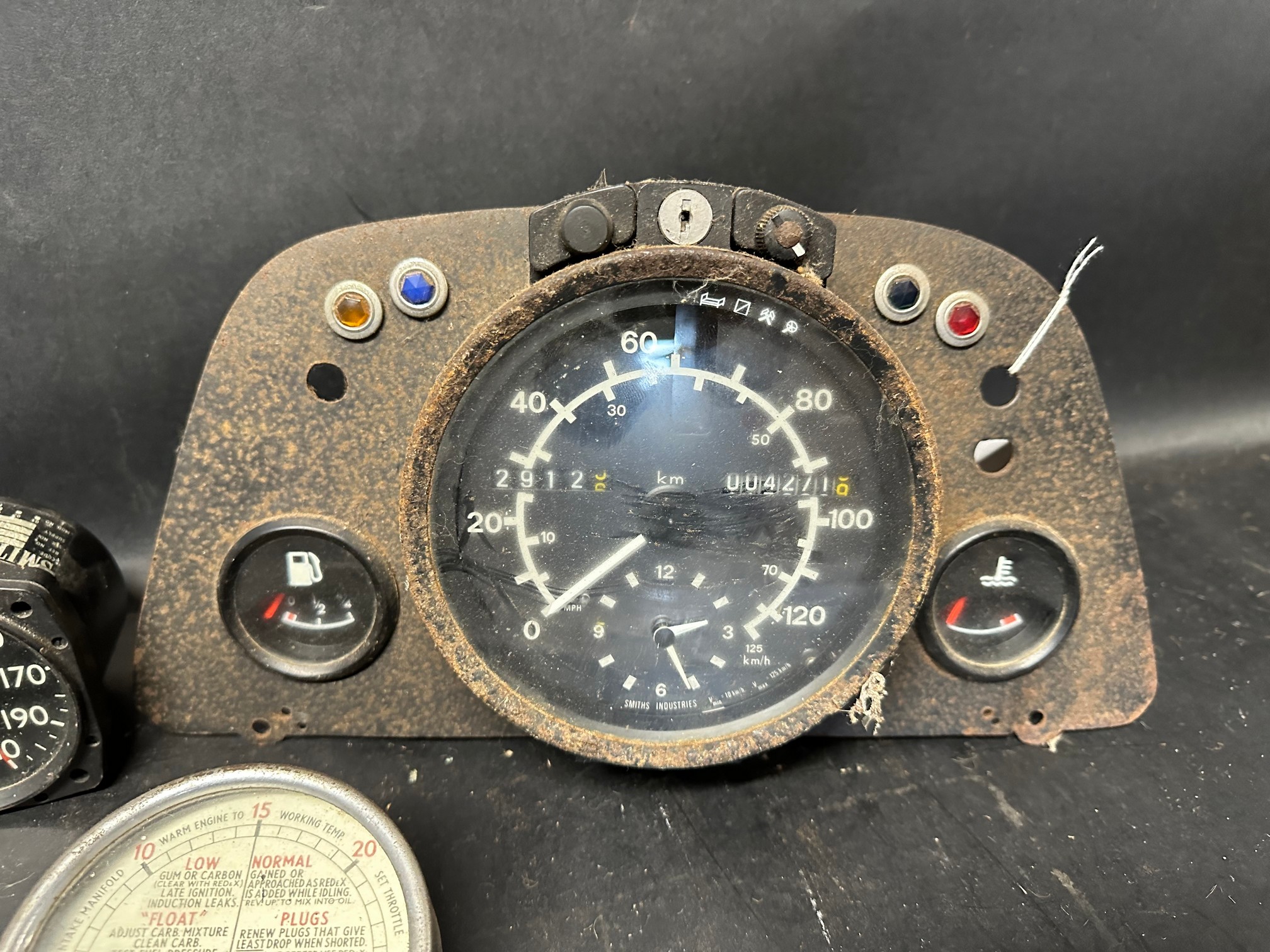 A Smiths tacho, an aero gauge, a Smiths speedometer, a Redex engine tester and a volt meter. - Image 2 of 2