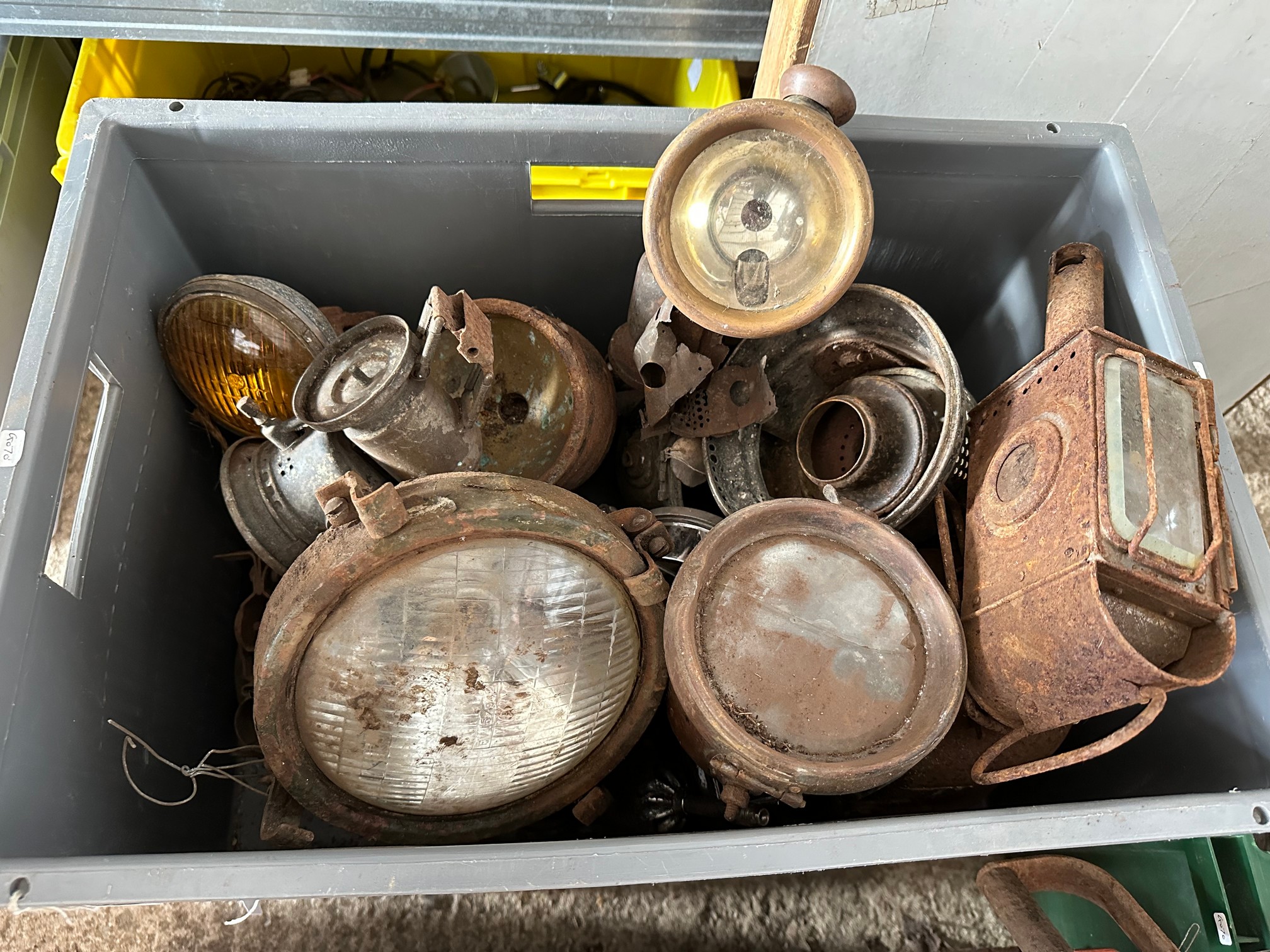 A box of early lamps.
