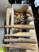 A coachworker's shaping equipment lot inc. maple paddles.