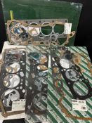A tray of gasket sets inc. Ford Escort, Sierra, Rover etc. and other marques.