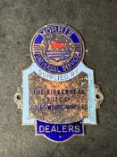An enamel supplier dashboard plaque, badge, emblem for Morris dealer The Birkenhead Auto Co. made by