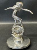 An A.E. Le Jeune for Crossley Motors car accessory mascot depictingn a female nude on a winged