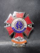 An Order of the Road Series 2, type 2 car badge, with 'Knight Grand Cross' attachment, stamped
