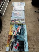 Six American 1970s Grand Prix posters including the Toyota Grand Prix of the United States, The Glen