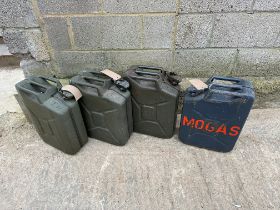 Four jerry cans.