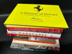 Eight coffee table volumes relating to motor racing and motor sport including Ferrari, Formula 1,