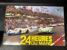 A racing poster for 24 Heures du Mans, 13-14 June 1970 by Maquette et realisation Imprimeries