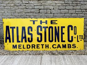 A large enamel advertising sign for The Atlas Stone Co. Ltd. of Meldreth, Cambs, 120 x 48".