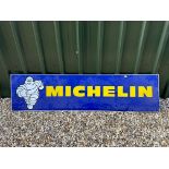 A Michelin (Mr Bibendum) tin advertising sign, 78 x 19 3/4".
