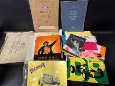 A good selection of varied car brochures inc. Rover, Vauxhall, Thames etc.