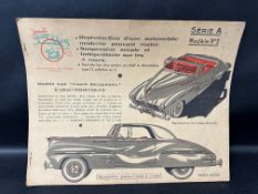 A French card model car kit, Series A, Model No. 2, issued by Societe D'Exploitation des Jouets