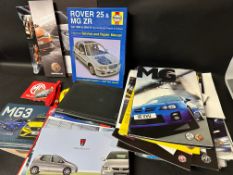 An MG owner's bundle to include brochures and promotional material.