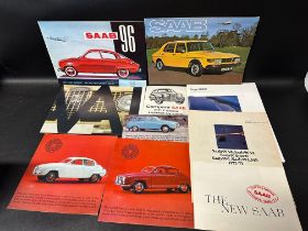 A selection of early Saab brochures.