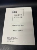 A limited edition 26/100 H.R.D Motorcycles 'Produced by a rider' signed by author and publisher: