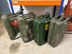 Four jerry cans (1970s-1990s).