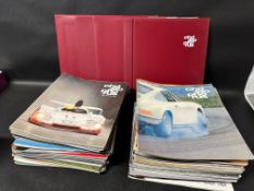 A large collection of 1970s and 1980s Christophorus Porsche magazines.