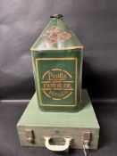 A five gallon pyramid can overpainted with Pratts livery and a Brexton picnic hamper.