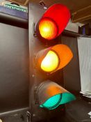 A set of traffic lights by Plessey Automation.
