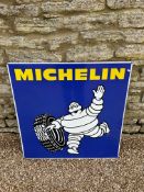 A Michelin double sided advertising sign (1982), 31 1/2 x 32".