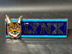 A Leyland Lynx coach/bus radiator badge by Manhattan Windsor, 7 x 2 1/2".